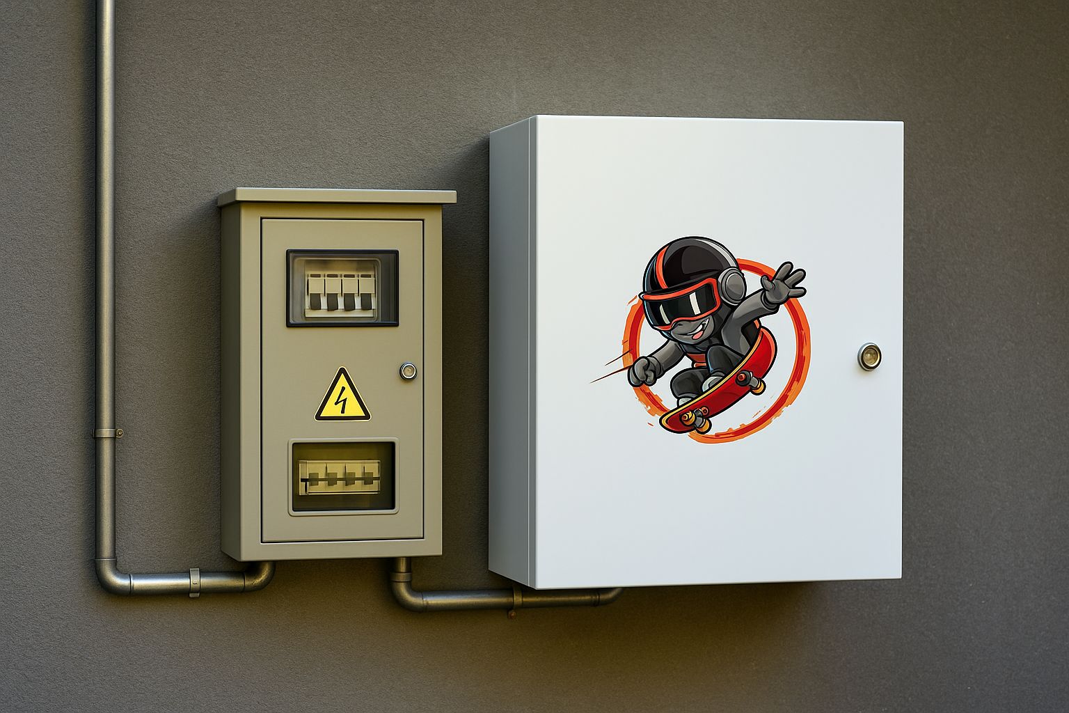 Tekniker installerar ett grått hembatteri på en vägg